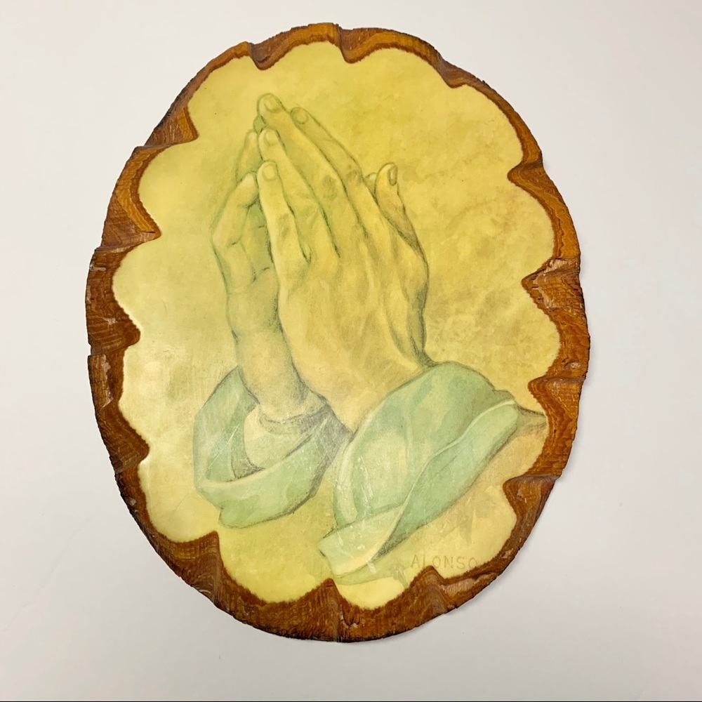 Praying Hands Wood Hanging Wall Decor
